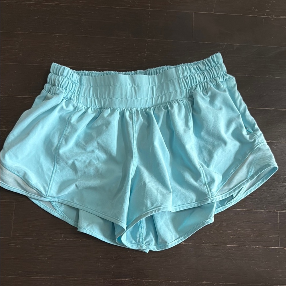 Lululemon Athletica Blue Athletic Shorts with Ruffled Hem